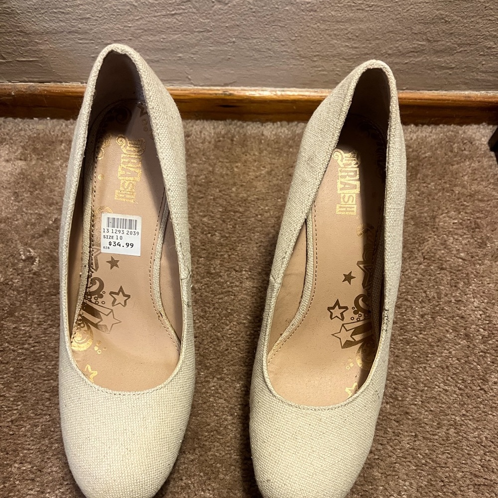 Beige Wedge Heels